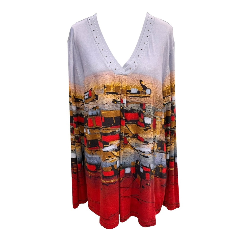 Simply Art by Dolcezza Tunic Top XL Teacher Wearable Art Lagenlook Statement